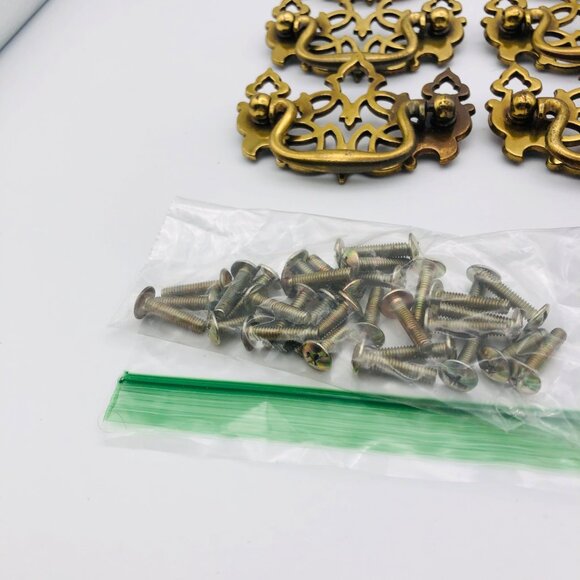 Lot of Vintage Brass Cabinet Pull Handles With Screws KBC N08310 - Picture 5 of 7